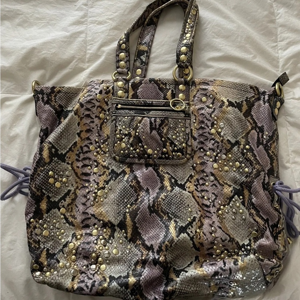 Coach exotic poppy python embossed purse